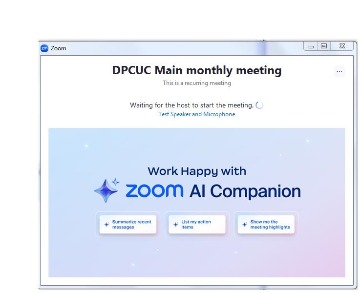 Zoom wait for meeting to start alert